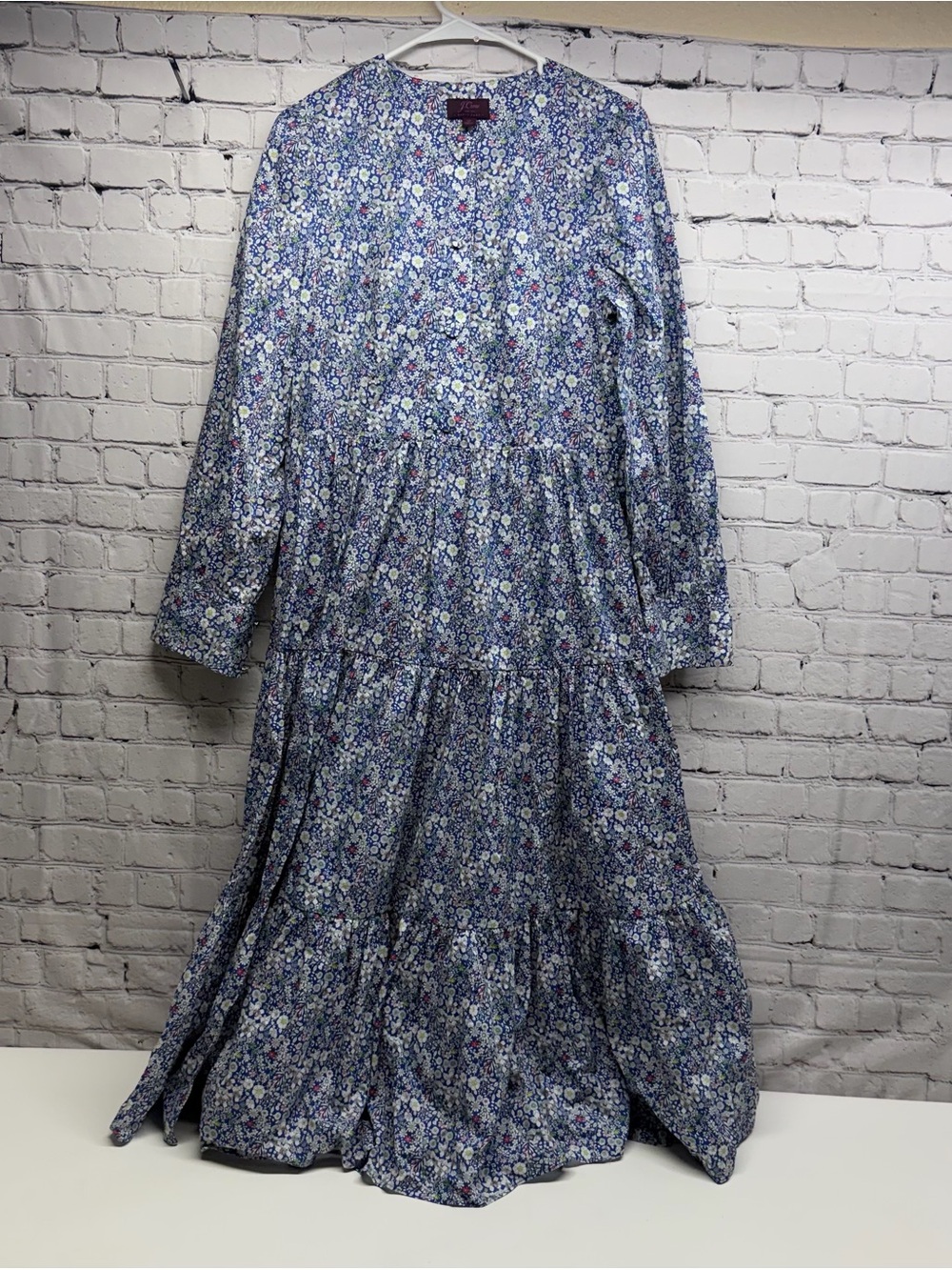 J. Crew Blue Liberty Floral June’s Meadow Long Sleeve Maxi Dress